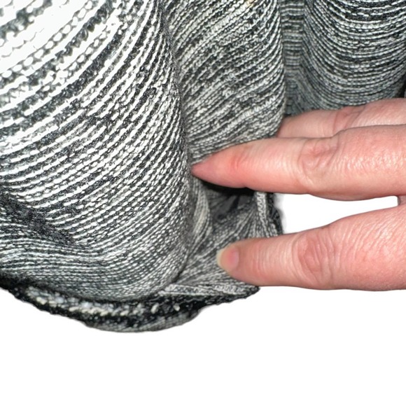 Talbots - Black Tweed Knit Open Front Cardigan Blazer with fringe trim - Picture 10 of 11